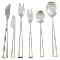 Avanti by Celsa Mexico Sterling Silver Flatware Set Service Mid-Century Modern