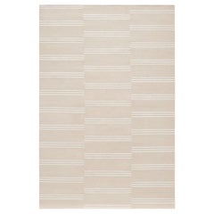 Stripes Sand/Cream Rug Modern Dhurrie/Kilim Rug in Scandinavian Design