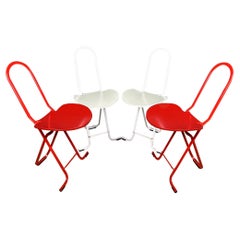 Set of 4 Folding Chairs Dafne by Gastone Rinaldi for Thema Italy 1980s