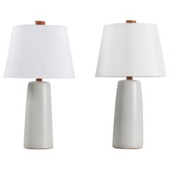 Jane & Gordon Martz, Table Lamps, Ceramic, Walnut, Marshall Studios, 1960s