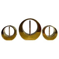 Set of Three Arthur Pettersson Candle Sticks Brass, Sweden, 1960s