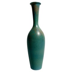 Gunnar Nylund Stoneware Vase Turquoise Glaze Rörstrand, Sweden, 1950s