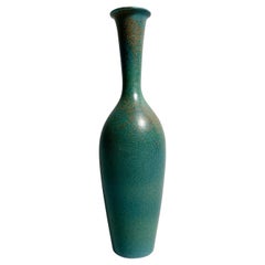 Gunnar Nylund Vase en grès à glaçure turquoise Rrstrand, Suède, années 1950