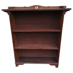 Arts & Crafts Oak Bookcase with Ying-Yang Detail to the Top & Adjustable Shelves