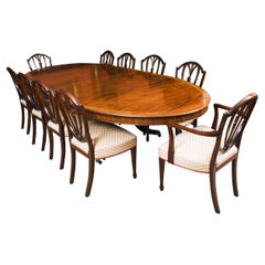 Antique Regency Revival Dining Table & 12 Chairs 19th C