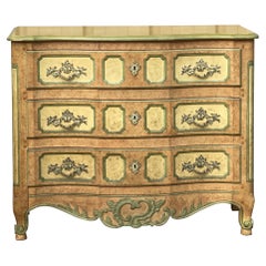 French Style Custom Painted Fruitwood Commode / Chest by Baker Furniture