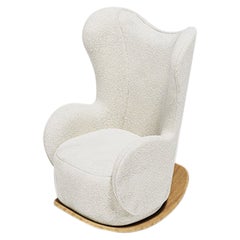 Modern White Bouclé Cuddle Rocking Chair by Circu Magical Furniture
