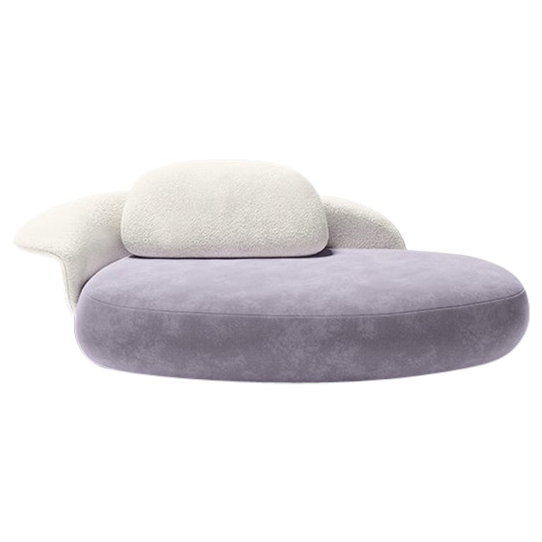 Modern Bouclé and Velvet Lewis Chaise Longue by Circu Magical Furniture For Sale