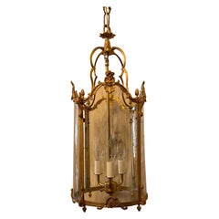 Vintage Wonderful French Dore Bronze Rococo Louis XV Petite Lantern Chandelier Fixture