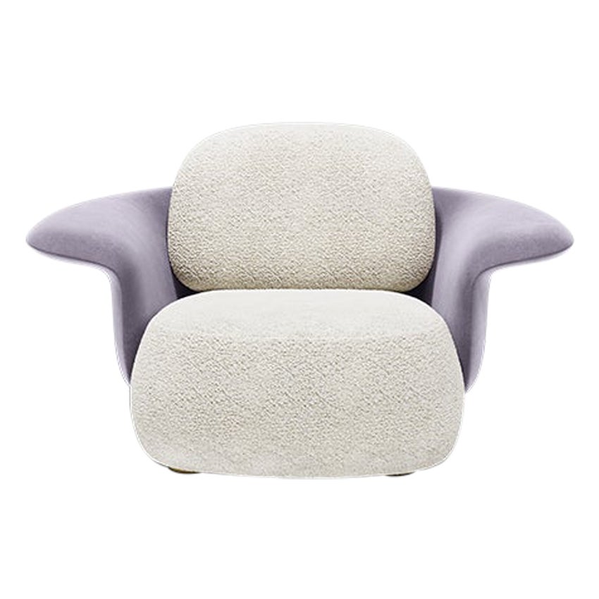 Modern Bouclé and Velvet Lewis Armchair by Circu Magical Furniture For Sale