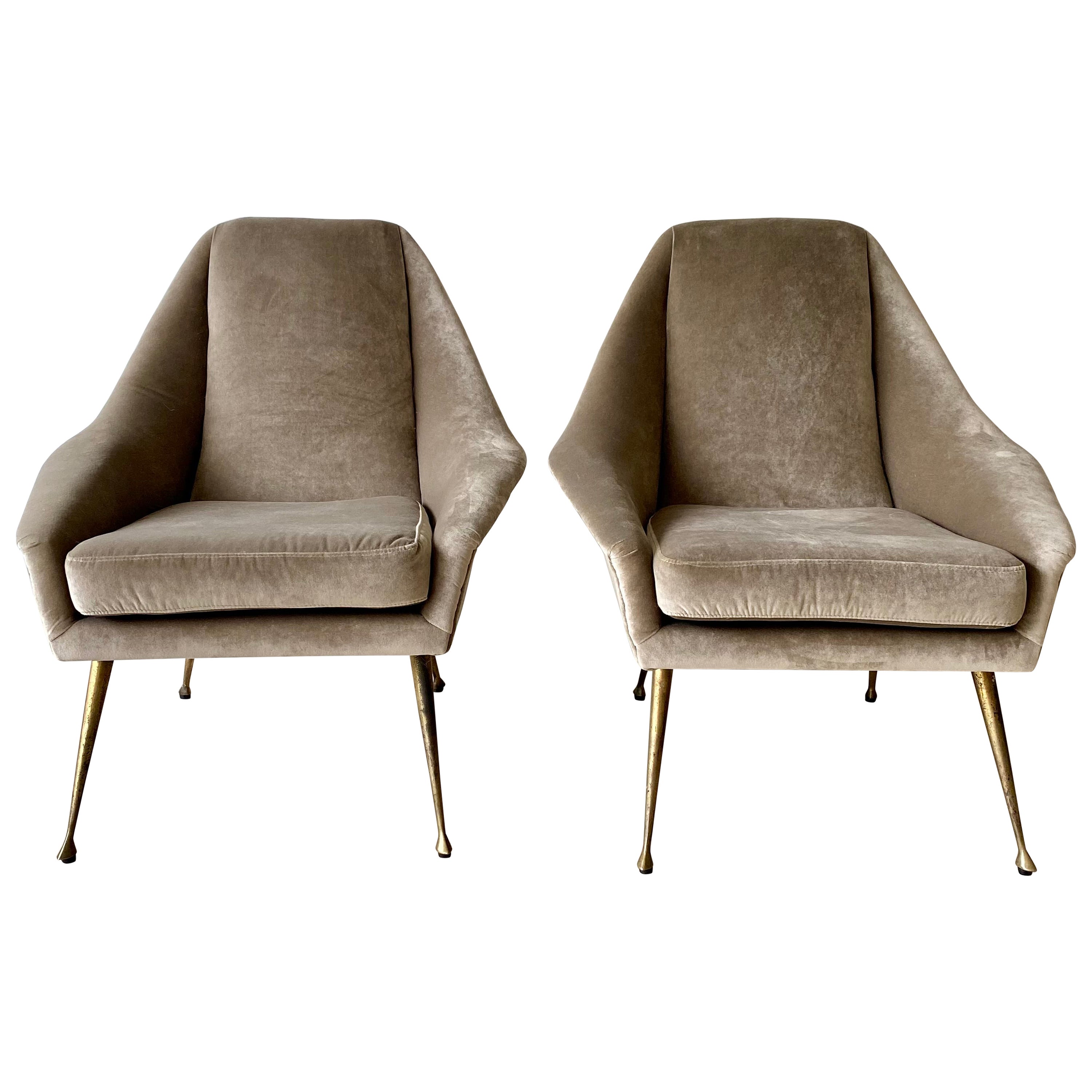 Pair of Vintage Italian Cocktail Armchairs For Sale