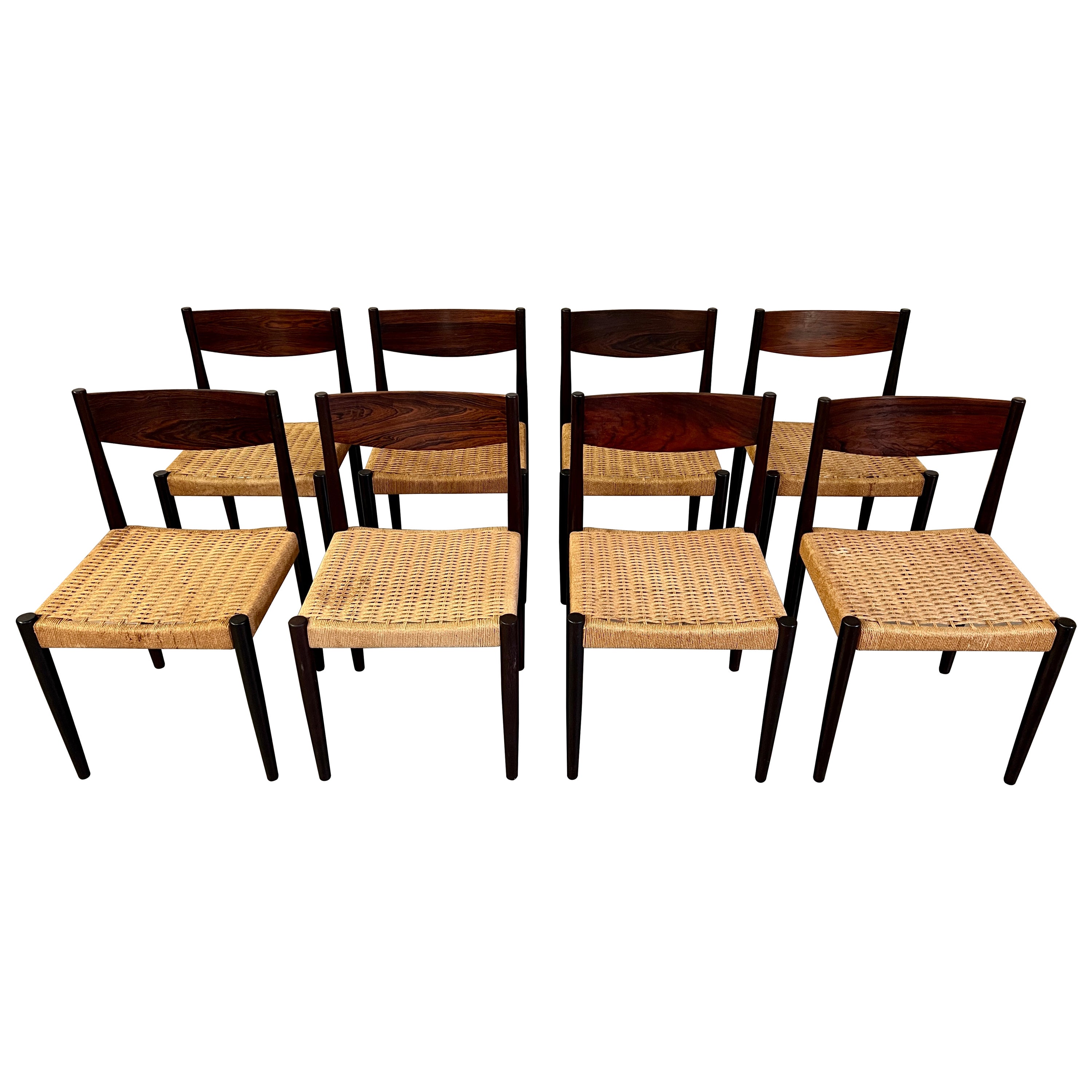 Poul Volther for Frem Rojle Rosewood Dining Chairs Set of Eight