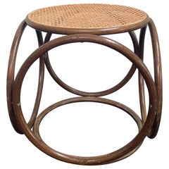 Michael Thonet Bentwood and Cane Stool