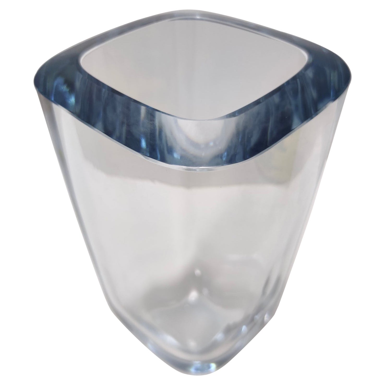 Vintage Thick Transparent Glass Vase by Strombergshyttan, Sweden
