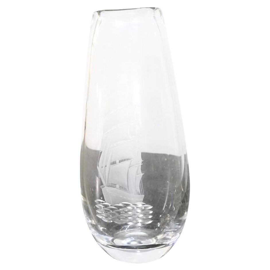Vicke Lindstrand Glass Vase Produced by Kosta 1950’s