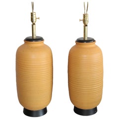 Pair of Ceramic Lamps by Bob Kinzie