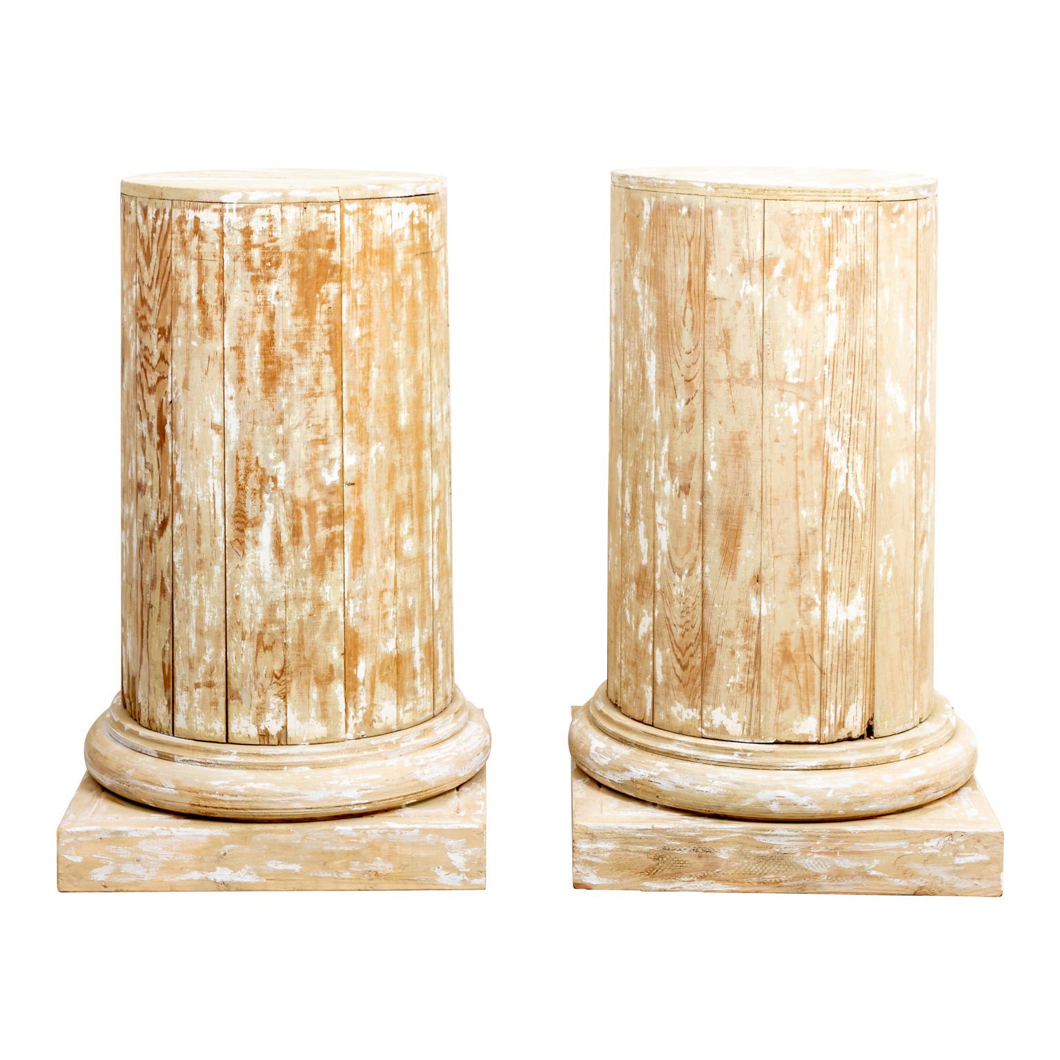 Pair of 19th Century Pine Pedestals