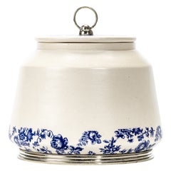Bote Grande Flowers Cerámic and White Metal 'Alpaca'
