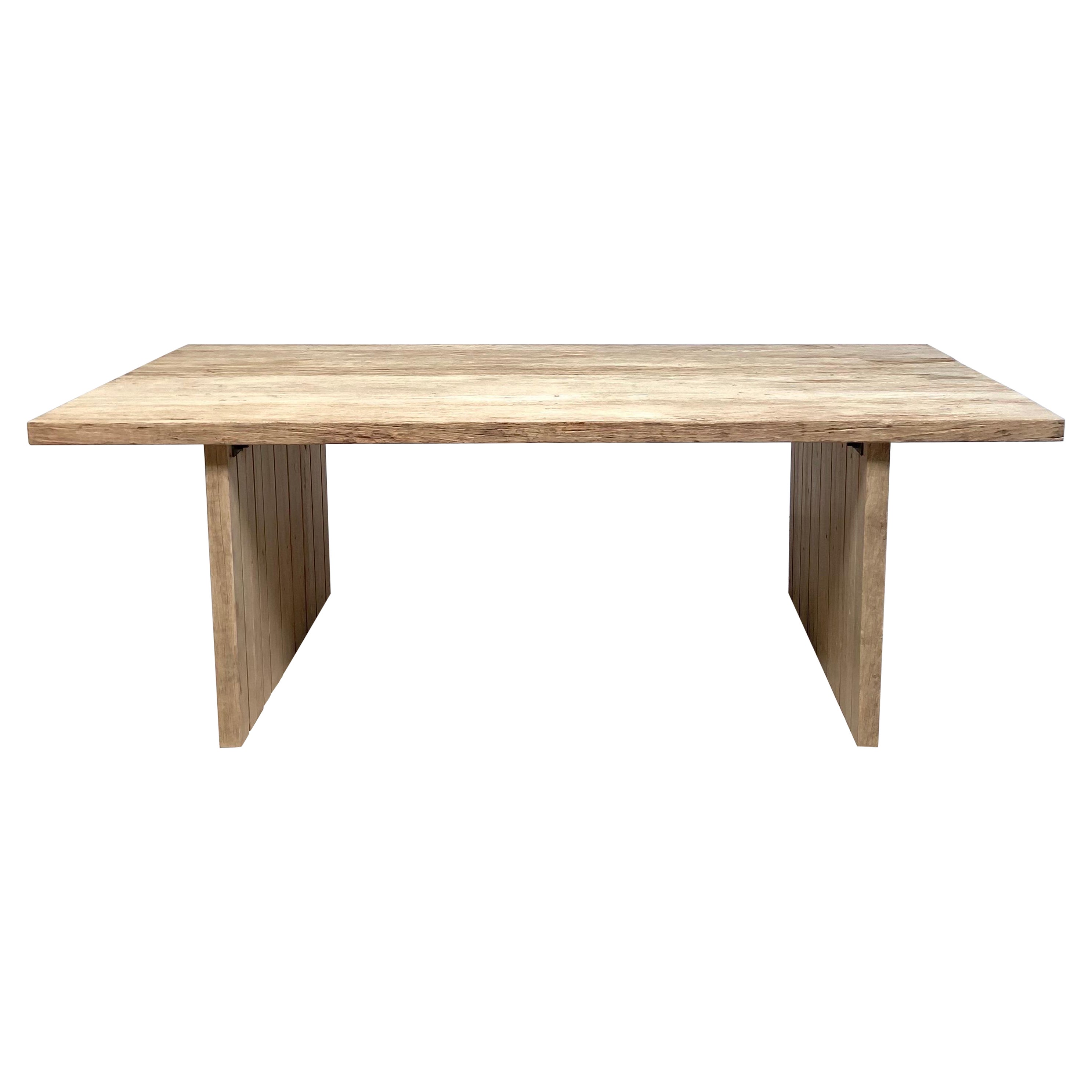 Custom Made Reclaimed Elm Wood Dining Table