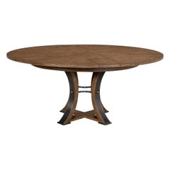 Modern Industrial Round Dining Table - 70 - Light Mink
