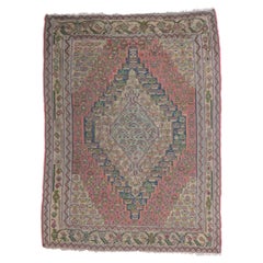 Vintage Persian Bijar Kilim Rug with Cottage Style