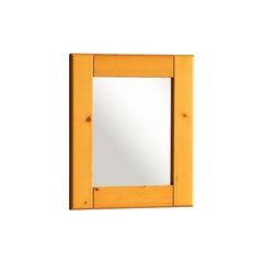 Solid Pine Wood Wall Mirror for Méribel, 1970s-1980s