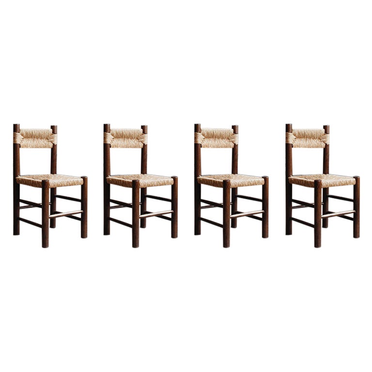 Charlotte Perriand Dining Chairs for Robert Sentou, 1964, Set of 4 For Sale