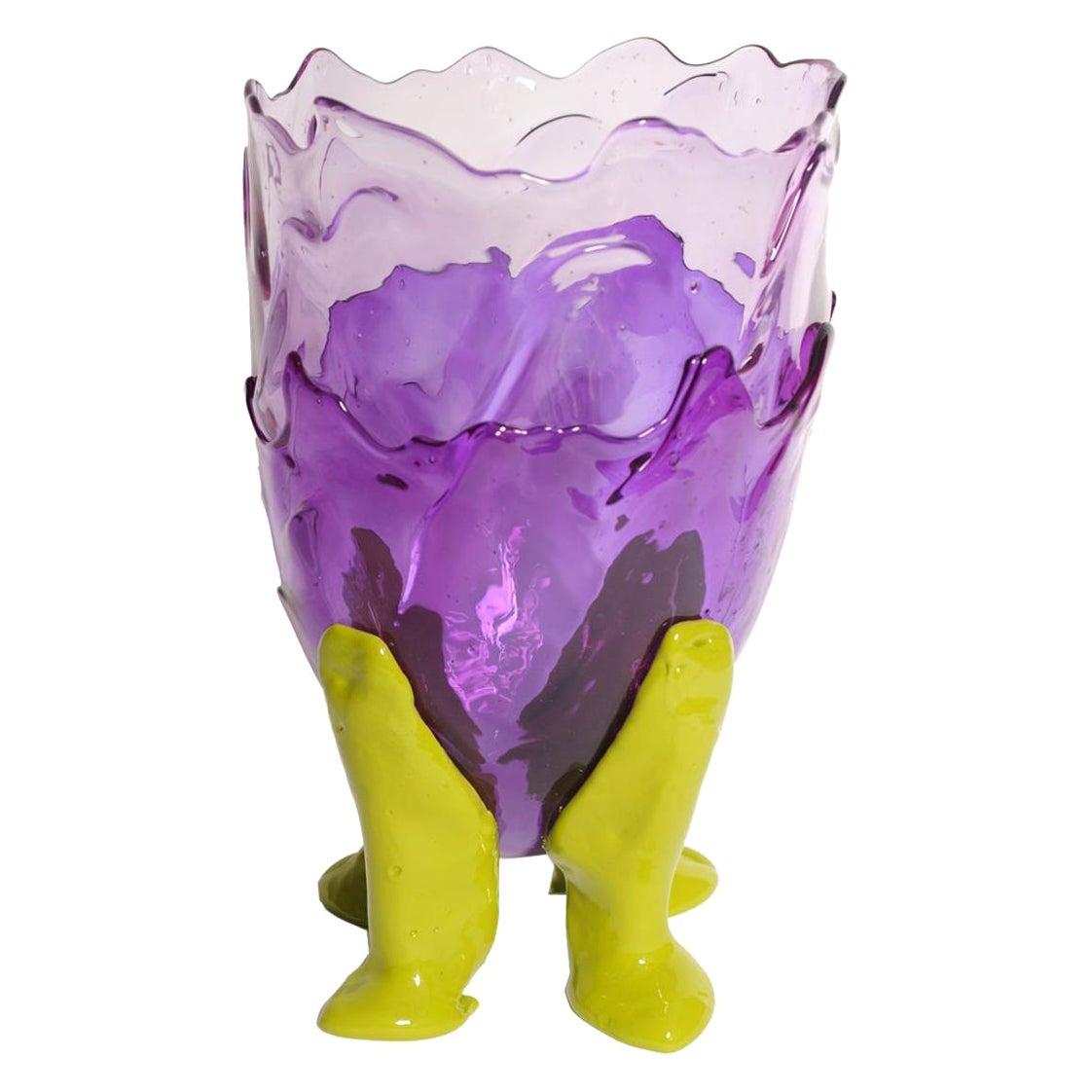 Contemporary Gaetano Pesce Clear XL Vase Resin Lilac Purple Green Turquoise For Sale