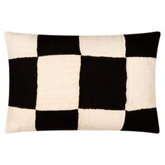 Contemporary Black and White Chess Cushion - Made from Malian Fabrics