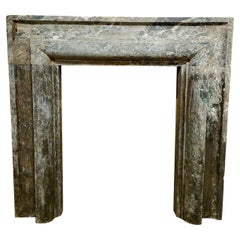 Mantel Fireplace in Verde Alpi Marble, Salvator Rosa Style Frame, '900 Italy