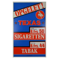Used Double Sided Texas Cigarettes Sign, 1980s
