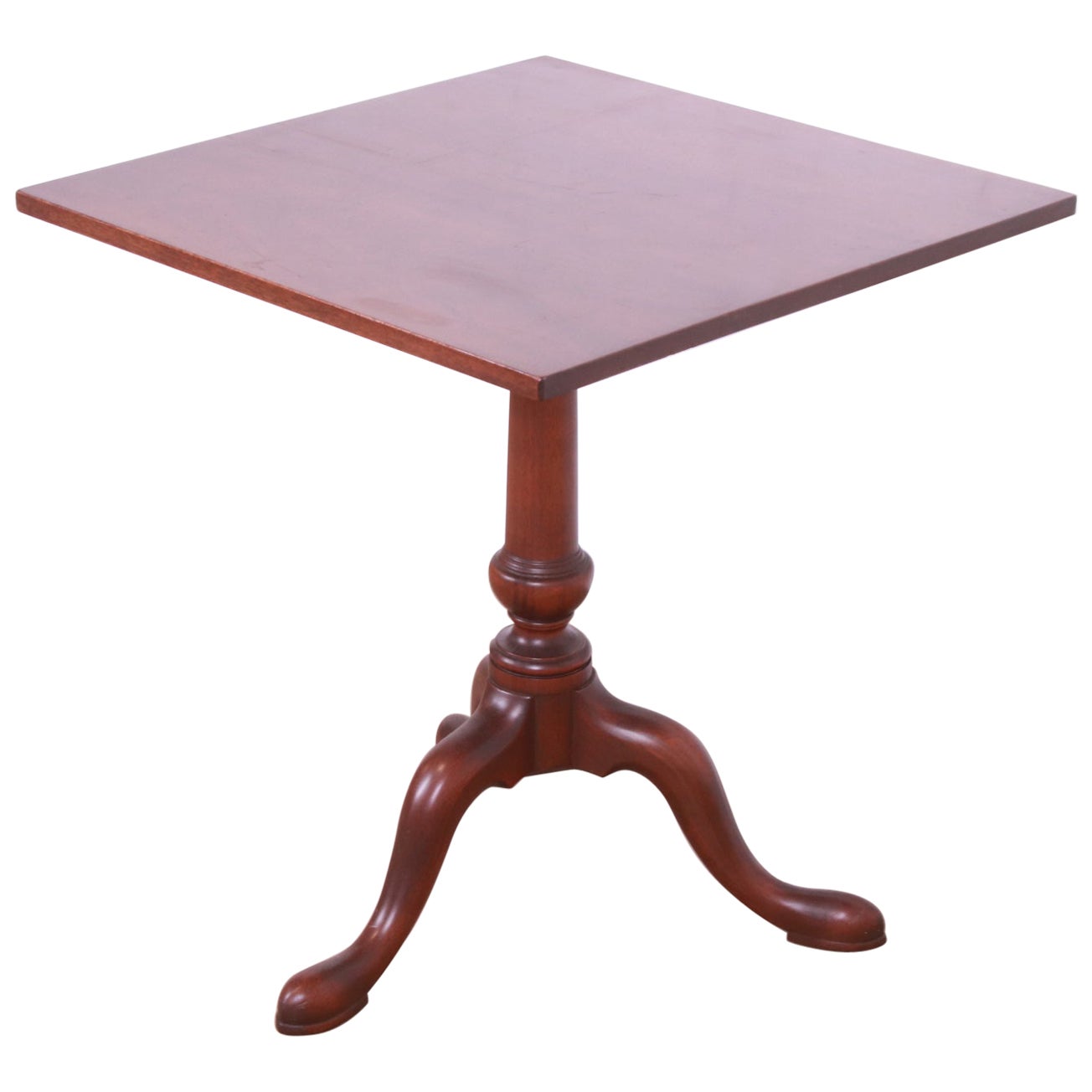 Kittinger Colonial Williamsburg Georgian Mahogany Pedestal Tea Table For Sale
