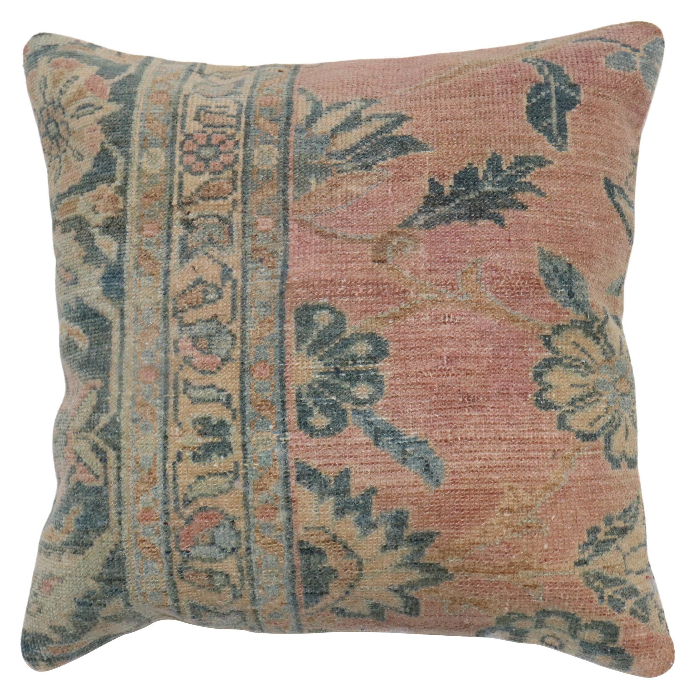 Traditional Persian Square Rug Pillow For Sale