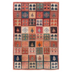 Handgefertigter persischer Gabbeh-Teppich aus der Mitte des 20. Jahrhunderts