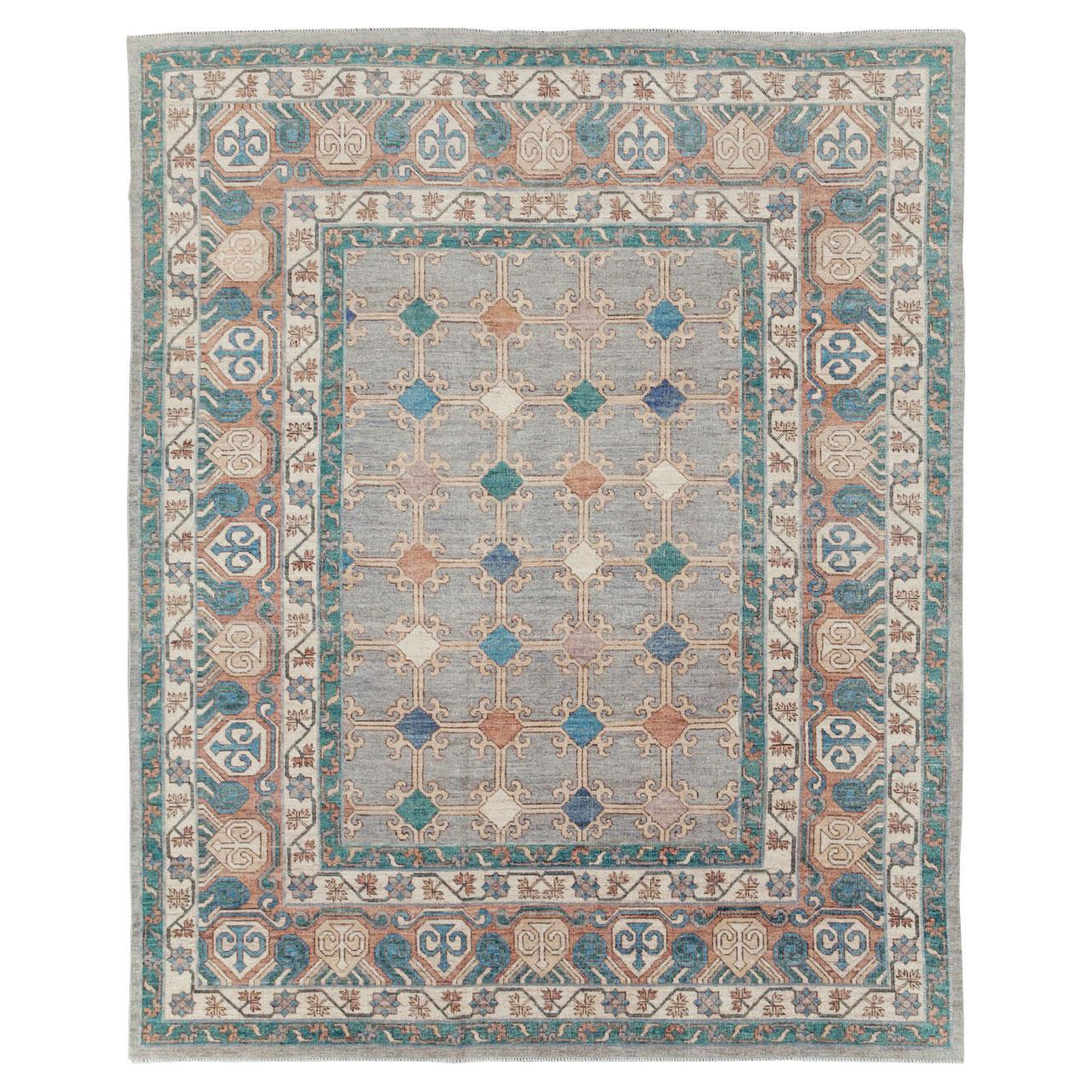 Zeitgenössischer handgefertigter ostaturkestanischer Khotan-Teppich in Zimmergröße