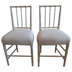 Lovely Pair of Gustavian Style Side Dining Chairs
