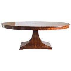 Italian, Veneto, Neoclassic Large Oval Walnut & Inlaid Center/Dining Table 1830