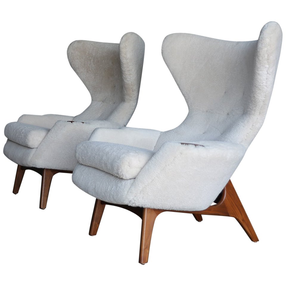 Adrian Pearsall Wing High Back Chairs for Craft Associates, circa 1965