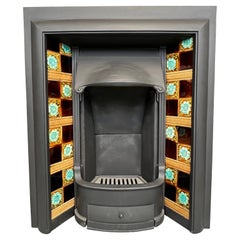 Used 19th Century Tiled Cast Iron Fireplace Insert