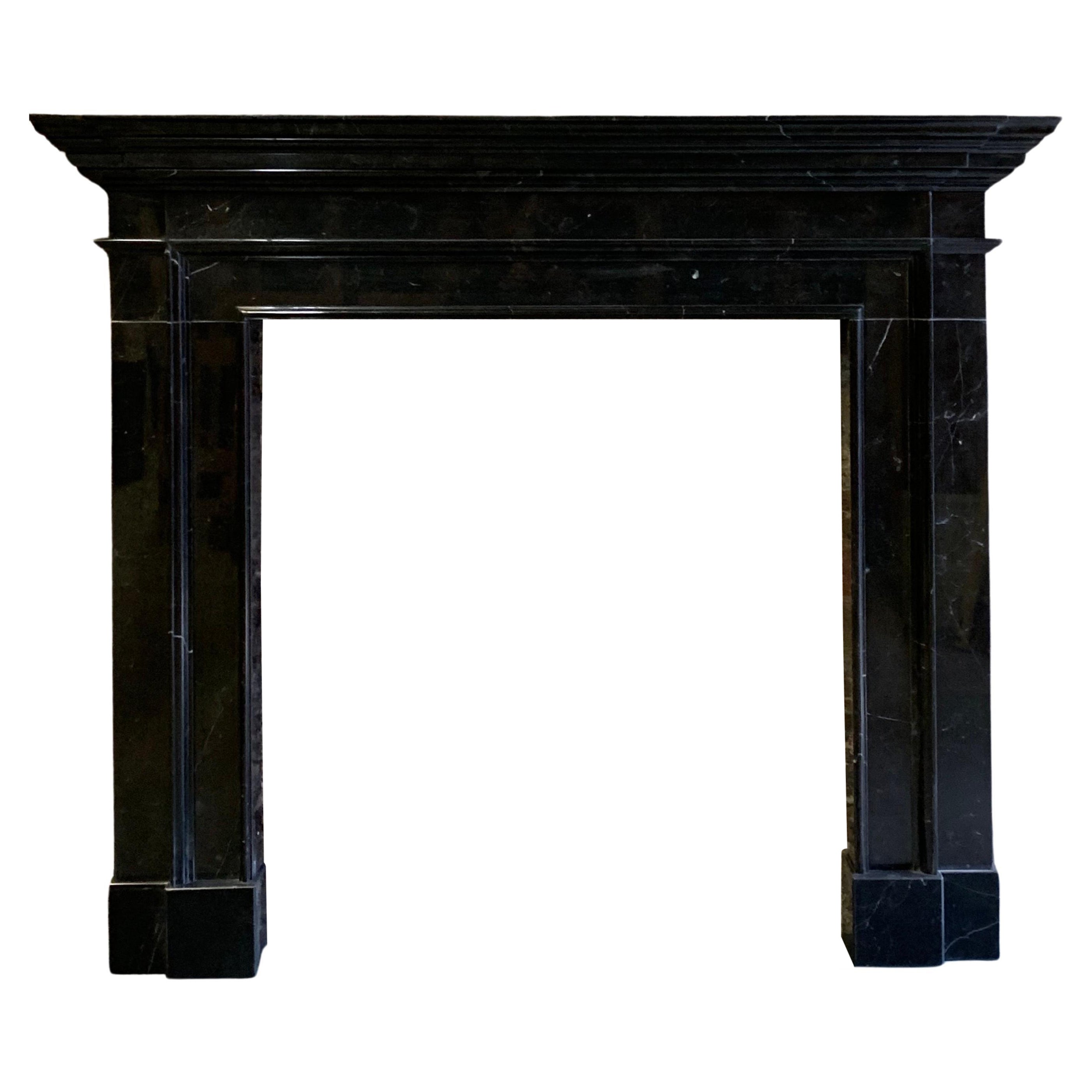 21st Century Black Marble Fireplace Mantlepiece For Sale