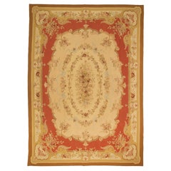 Aubusson Chinese Flat-Weave Rug with Floral Deisgn, 21st Century
