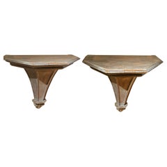 19th Century Swedish Bleached Oak Wall Mounted Console Tables or Brackets
