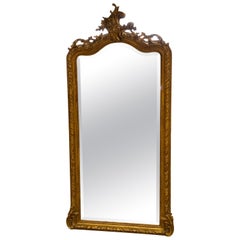 French Louis XV-Style Giltwood Mirror, 19th Century