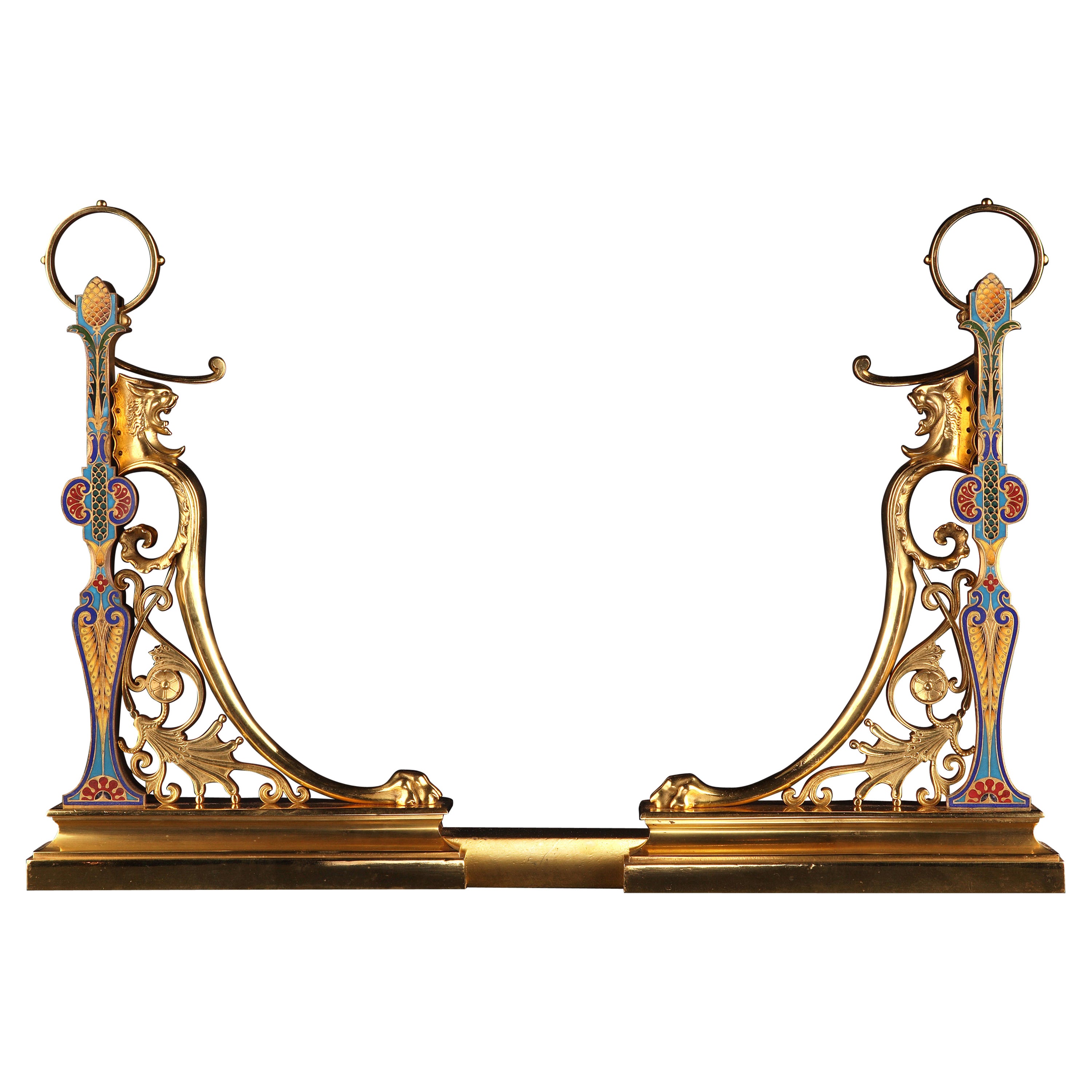 Pair of Neo-Greek Andirons by F. Barbedienne, France, Circa 1870 For Sale