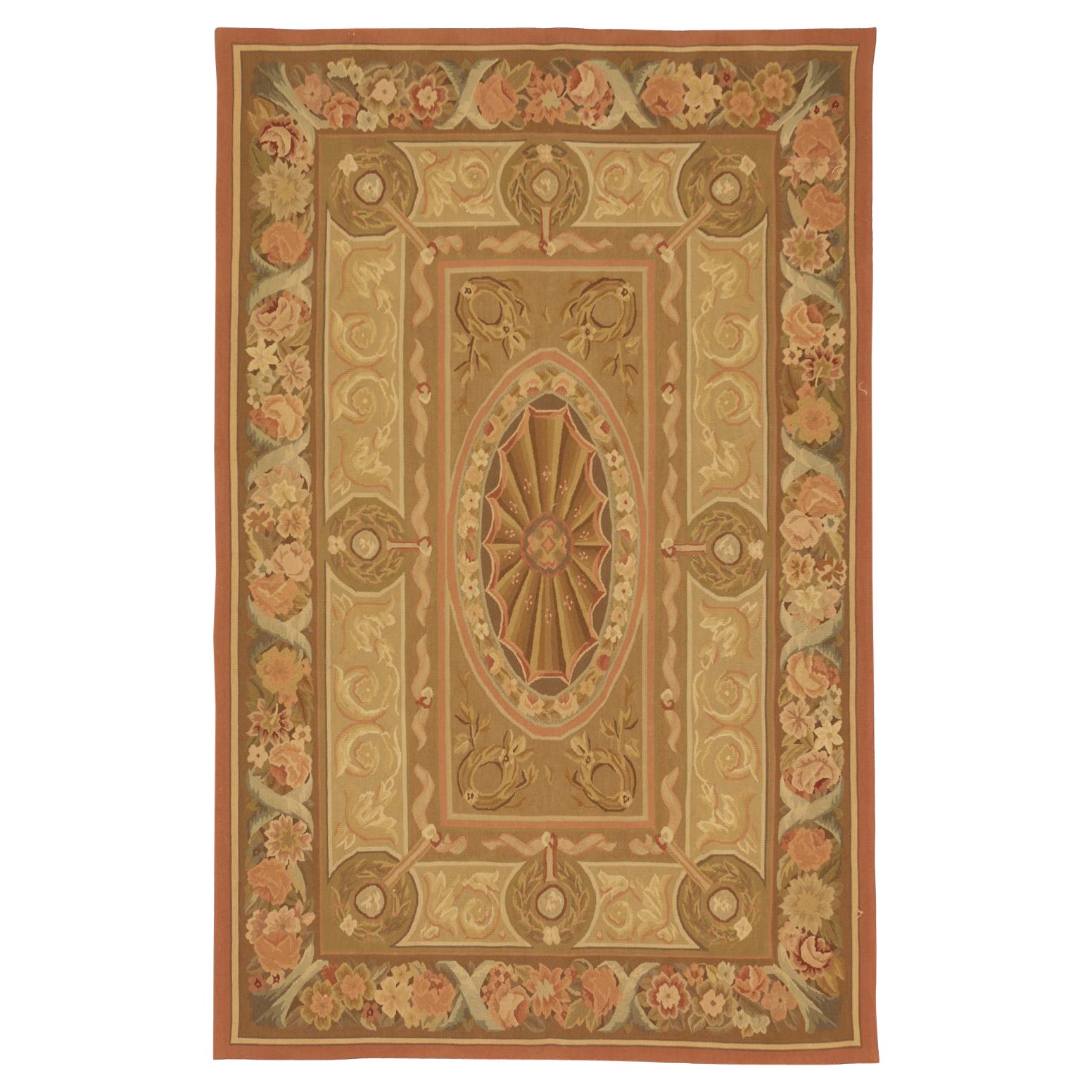 Aubusson Rug Flat-weave Inspired by Victorian Design