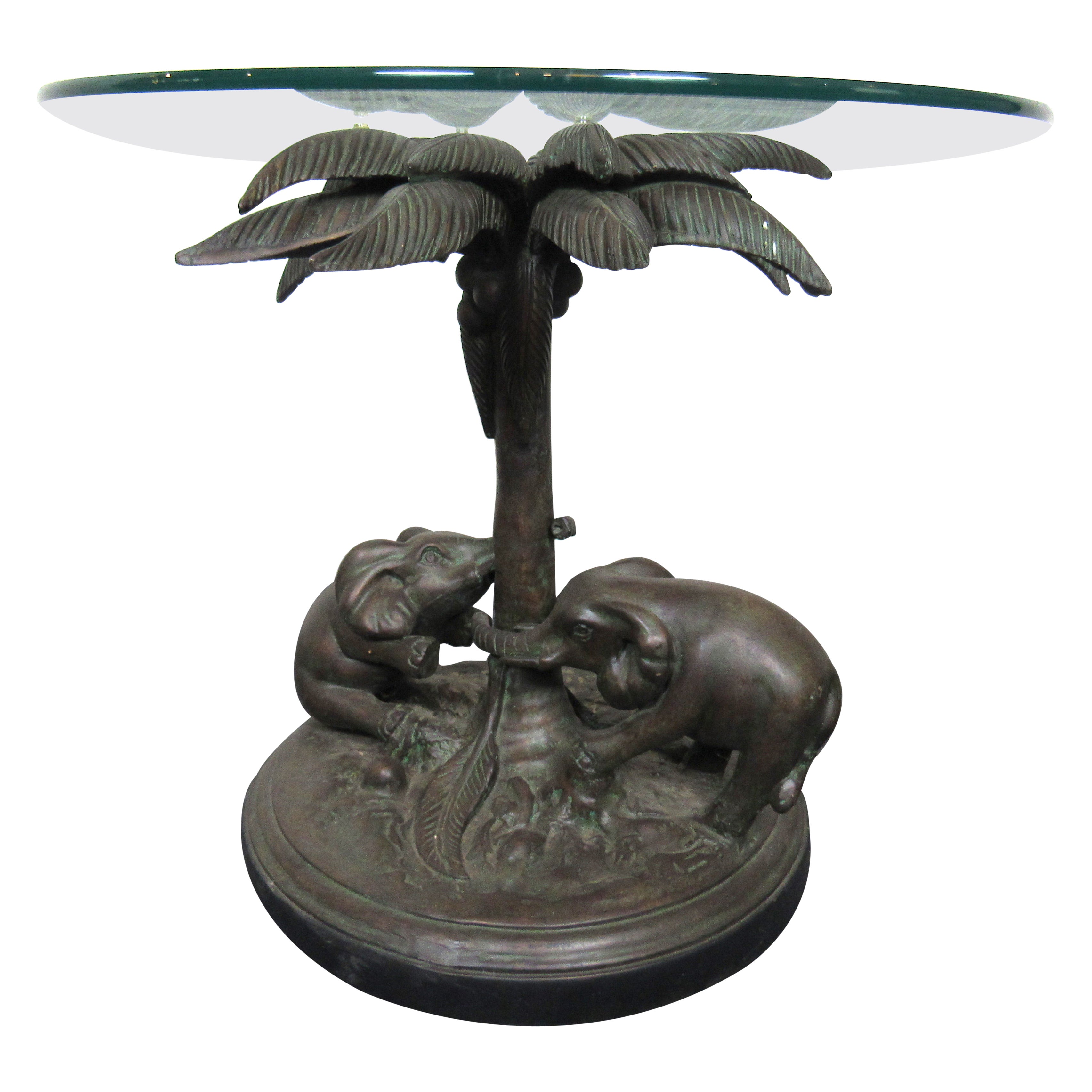 Table d'extrémité en bronze sur le thème du safari 