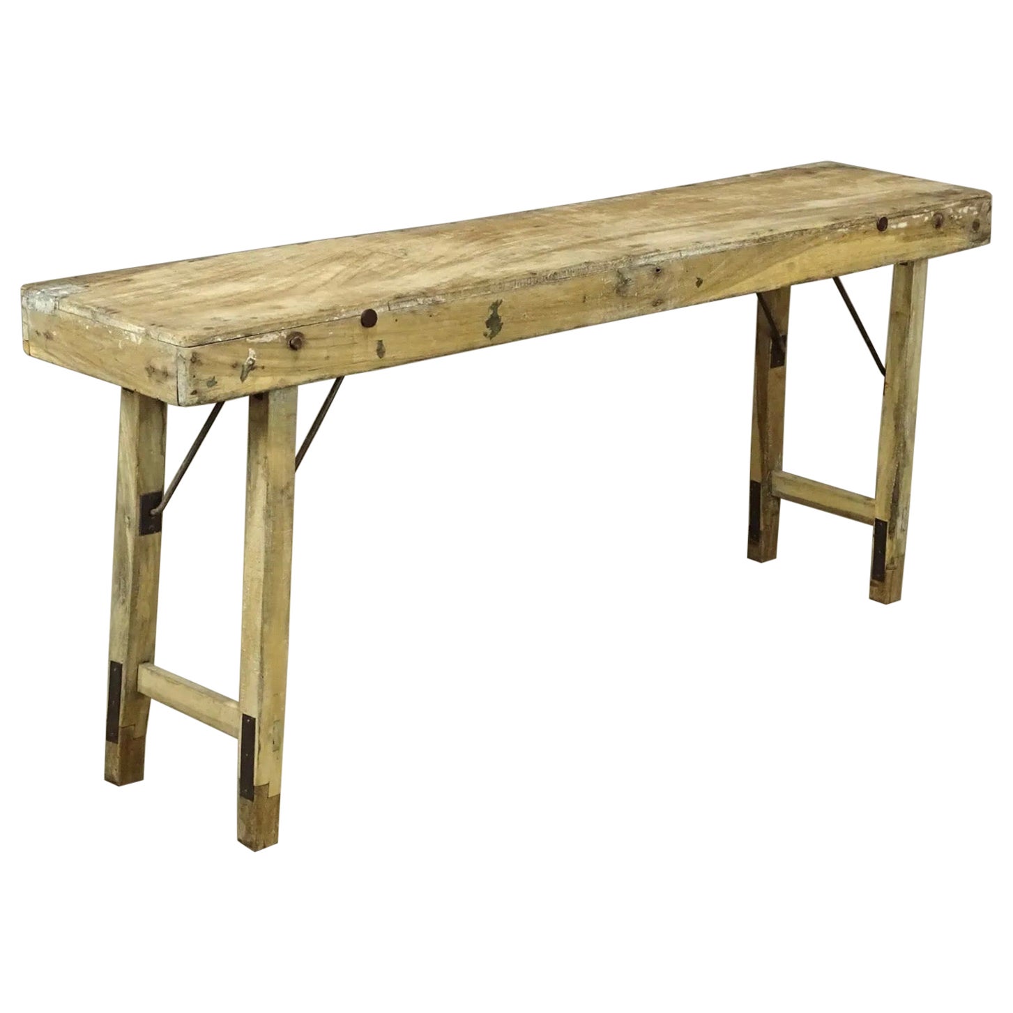 Early Rustic Folding Table Possibly Use for Paper Hanging
