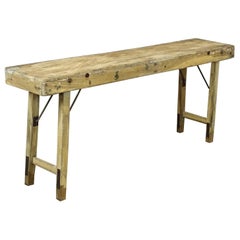 Antique Early Rustic Folding Table Possibly Use for Paper Hanging