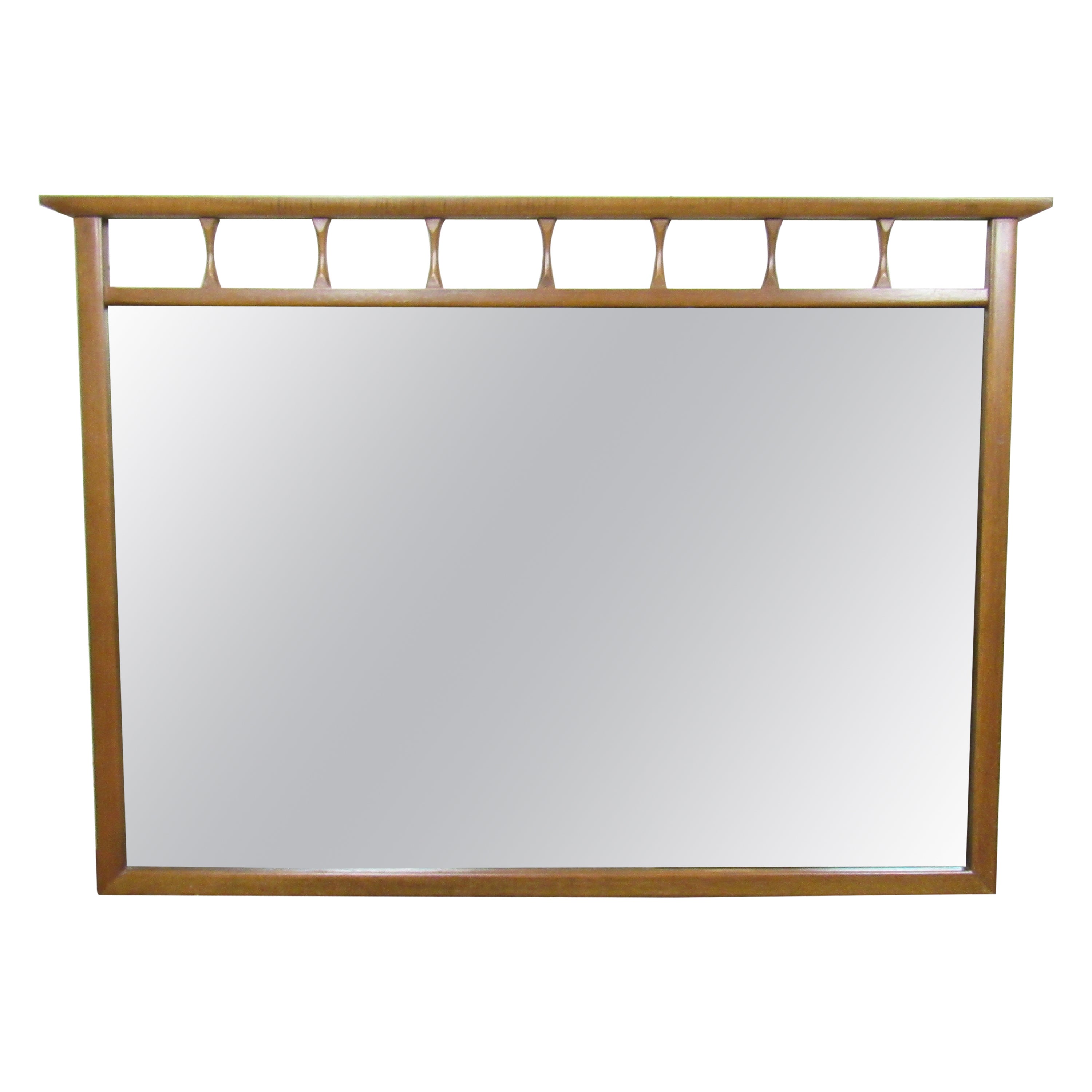 Wood-Framed Vintage Wall Mirror For Sale