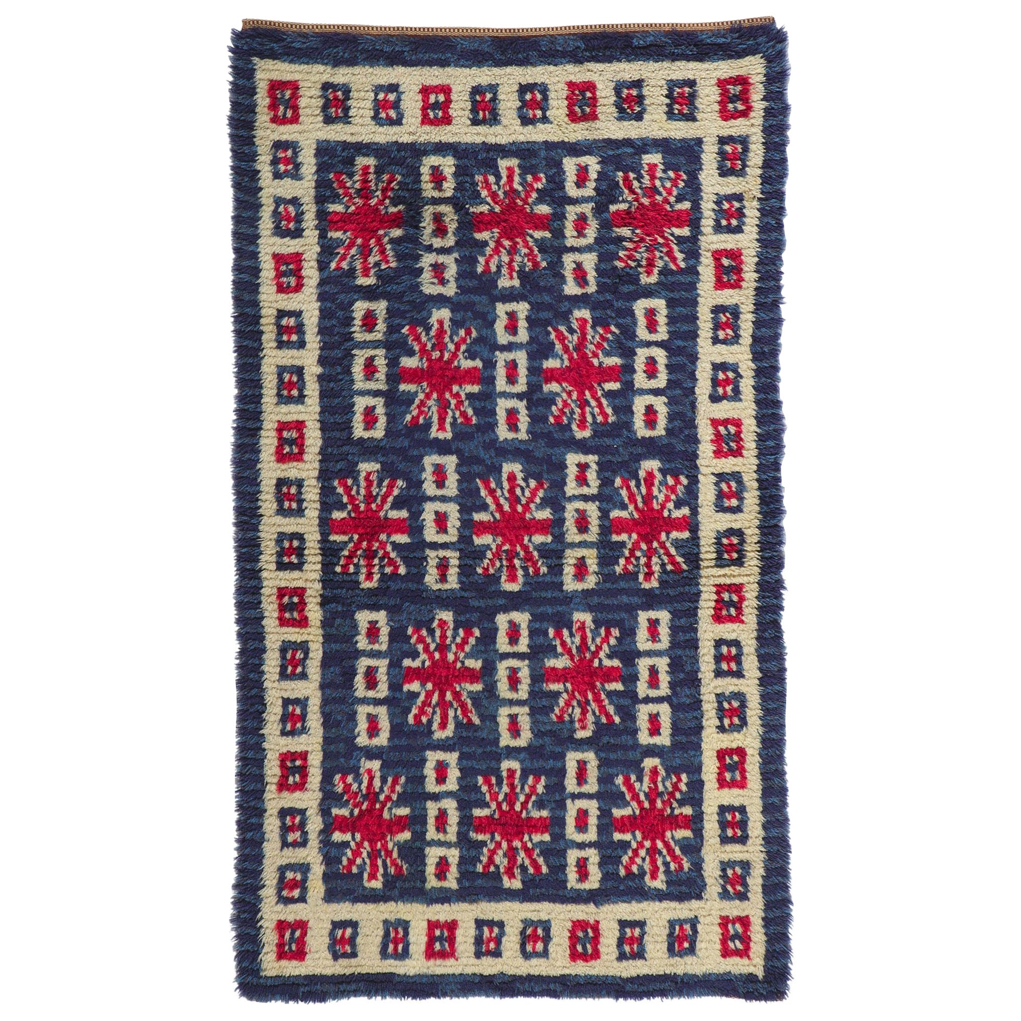 Tapis vintage finlandais Rya Ryijy avec motifs Union Jack et style Britannia froid en vente